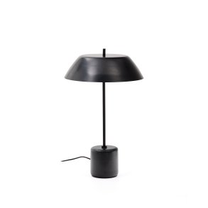 KAVE HOME Sayra bordlampe lavet af sort marmor og metal i sortmalet finish