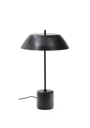 KAVE HOME Sayra bordlampe lavet af sort marmor og metal i sortmalet finish