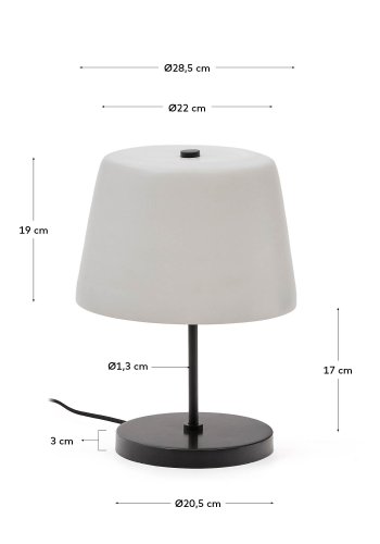 KAVE HOME Nefar bordlampe lavet af glaseret glas og zink