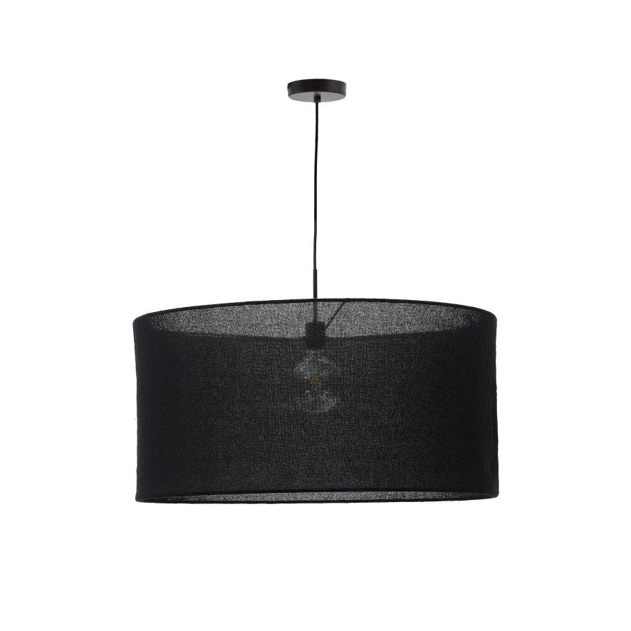 KAVE HOME Mariela loftslampeskrm i hr i sort finish  80 x 40 cm