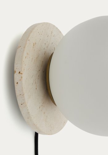  KAVE HOME Malachi vglampe af glas og travertinsten