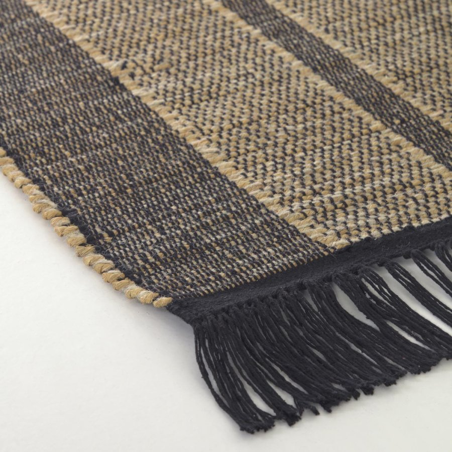 KAVE HOME Brunilda gulvtppe - brun/sort sgrs/uld/bomuld (200x300)