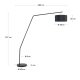 KAVE HOME Ciana gulvlampe - sort bomuld/plast/metal