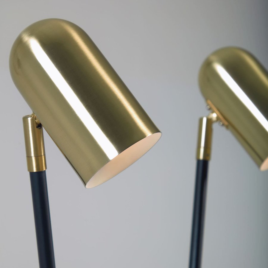 KAVE HOME Clemence gulvlampe - guld og sort metal