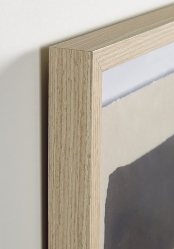 KAVE HOME Naira circular billede - glas, beige og sort lrred, polystyren (90x60)