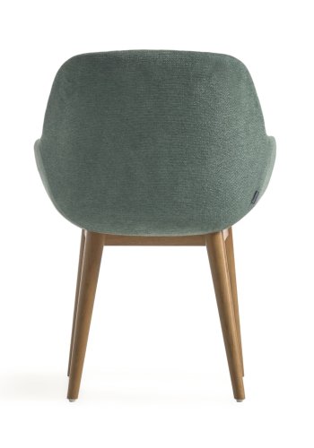 KAVE HOME Konna spisebordsstol, m. armln - grn polyester og brun asketr