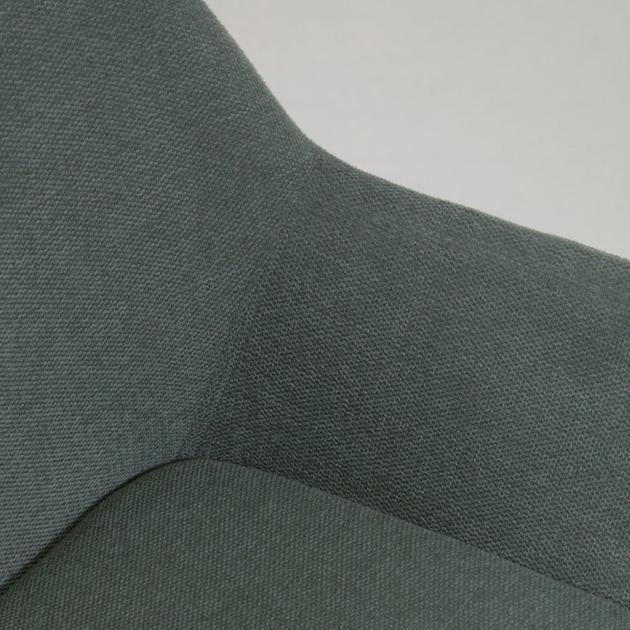 KAVE HOME Konna spisebordsstol, m. armln - grn polyester og brun asketr