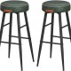 VASAGLE barstol, m. fodsttte - skovgrn kunstlder og sort stl (st med 2)
