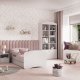 Babydreams juniorseng, m. madras, sengehest og skuffe - hvid laminat (160x70)