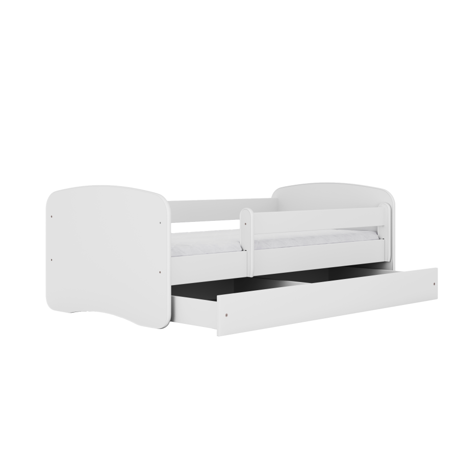 Babydreams juniorseng, m. madras, sengehest og skuffe - hvid laminat (160x70)