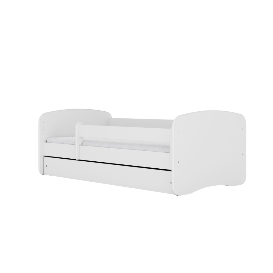 Babydreams juniorseng, m. madras, sengehest og skuffe - hvid laminat (160x70)