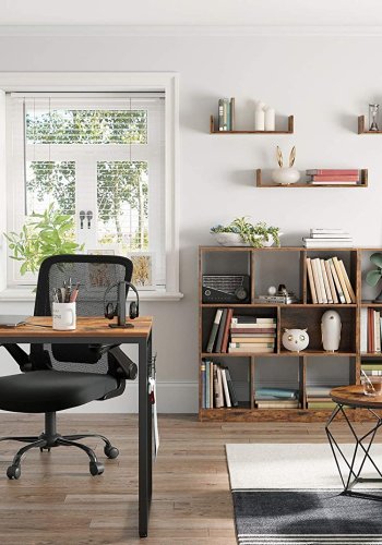 VASAGLE sofabord, rund - rustik brun spnplade og sort stl (st med 2)