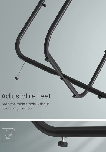 VASAGLE sidebord, rund, m. 1 stofkurv - mrk turkis polyester og sort spnplade/stl (45)