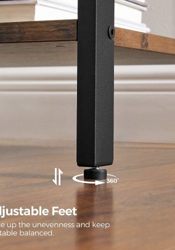 VASAGLE sidebord, m. 1 hylde og 1 skuffe - brun spnplade og sort jern (39,87x39,87)