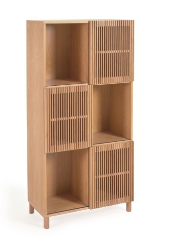 KAVE HOME Beyla reol, m. 3 lger- natur egefinér og egetr(H:170cm x42,5cm x 84,5cm)