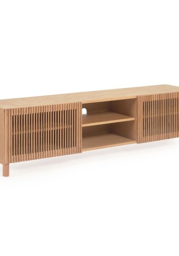 KAVE HOME Beyla TV-bord, m. 2 lger og 3 hylder - natur egefinér og egetr (180x49,5)