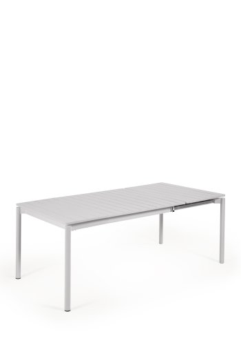 KAVE HOME Zaltana udtrkkeligt udendrsbord lavet af aluminium i en lysegr finish, 140 (200) x 90