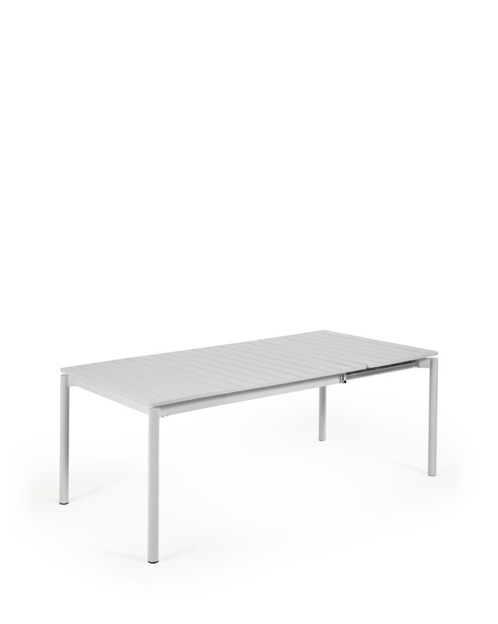 KAVE HOME Zaltana udtrkkeligt udendrsbord lavet af aluminium i en lysegr finish, 140 (200) x 90