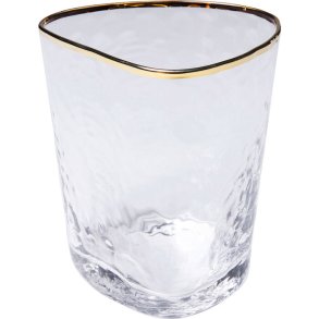 KARE DESIGN Hommage vandglas, m. struktur og guldkant, hndlavet - klar glas (H:10,4)