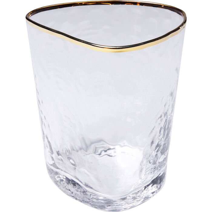 KARE DESIGN Hommage vandglas, m. struktur og guldkant, hndlavet - klar glas (H:10,4)