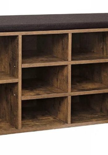 VASAGLE polstret opbevaringsbnk med meshhylde (104x30 cm)