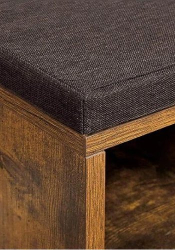 VASAGLE polstret opbevaringsbnk med meshhylde (104x30 cm)