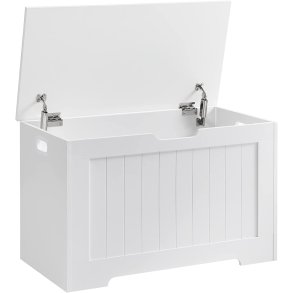 VASAGLE bnk, m. opbevaringsplads - hvid spnplade (76x48) 