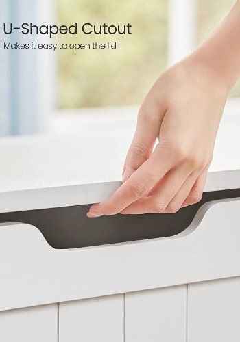 VASAGLE bnk, m. opbevaringsplads - hvid spnplade (76x48) 