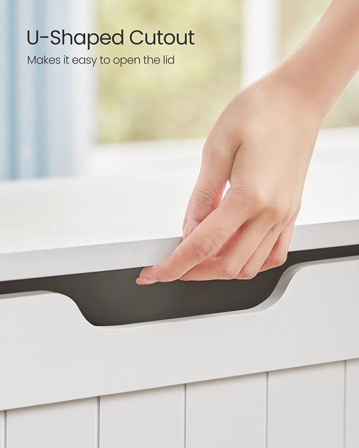 VASAGLE bnk, m. opbevaringsplads - hvid spnplade (76x48) 