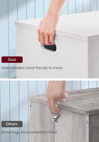 VASAGLE bnk, m. opbevaringsplads - hvid spnplade (76x48) 