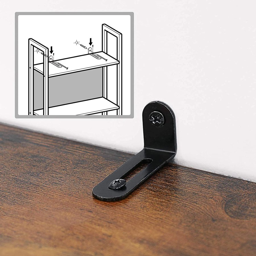 VASAGLE bogreol, m. 5 hylder - rustik brun spnplade og sort stl