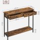 VASAGLE konsolbord, m. 1 hylde og 2 skuffer - rustik brun spnplade og sort stl (100x30)