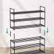 SONGMICS skohylde, m. 3 hylder, stabelbar, passer til 12 til 15 par sko - sort metal