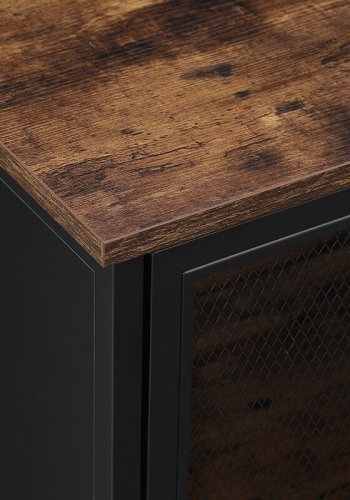 VASAGLE skab, m. 4 lger og 1 hylde - rustik brun spnplade og matsort stl