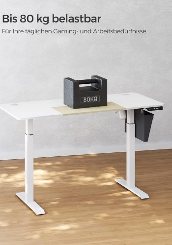 SONGMICS hve snkebord, rektangulr - hvid spnplade og hvid stl (60x140)