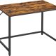 VASAGLE skrivebord, rektangulr - rustik brun spnplade og sort stl (50x100)
