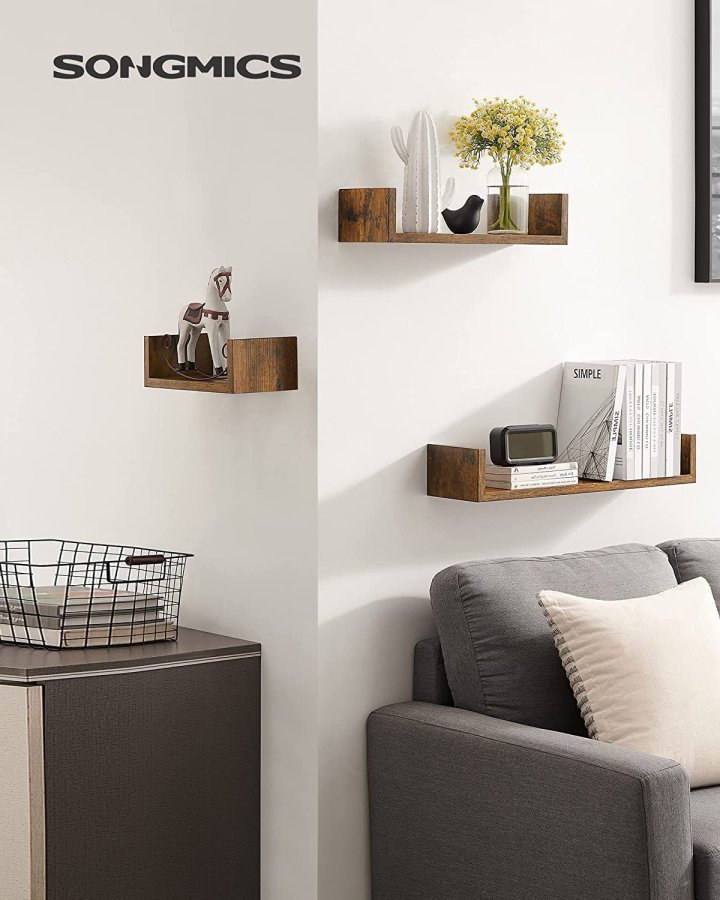 SONGMICS vghylde, rektangulr - brun spnplade (st med 3)