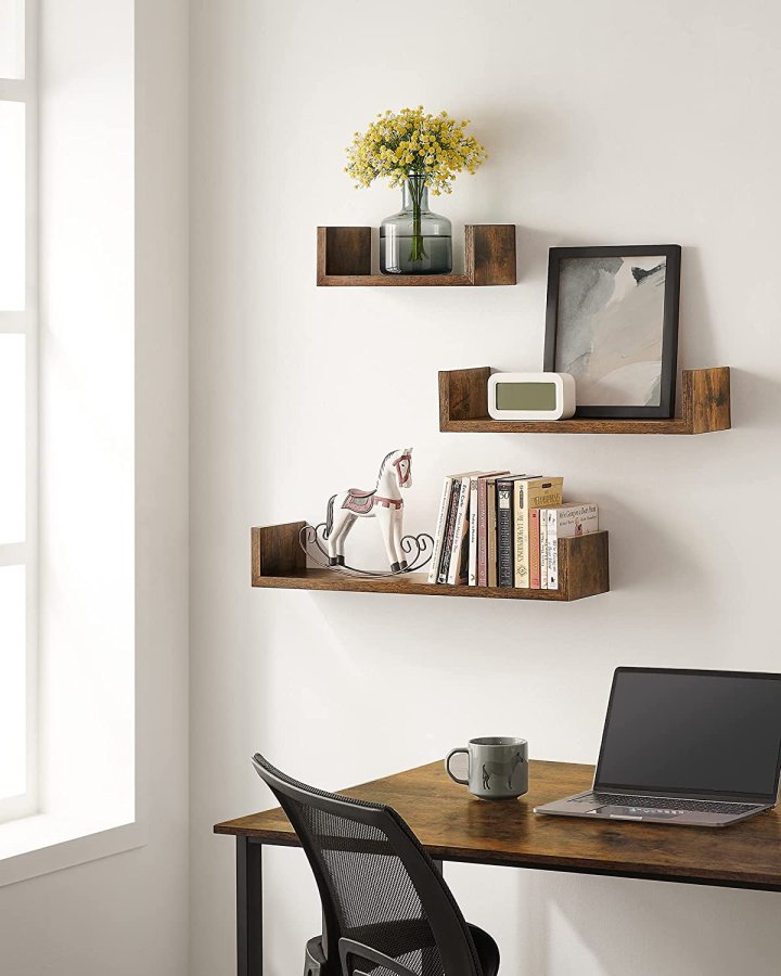 SONGMICS vghylde, rektangulr - brun spnplade (st med 3)