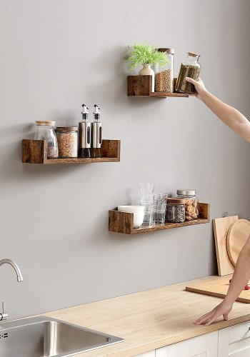 SONGMICS vghylde, rektangulr - brun spnplade (st med 3)