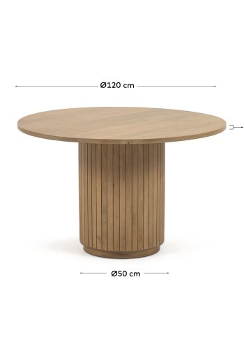 KAVE HOME Licia spisebord, rund - natur mangotr (120)