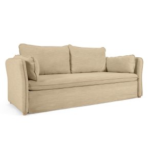 KAVE HOME Tanit sovesofa - beige stof og natur bg