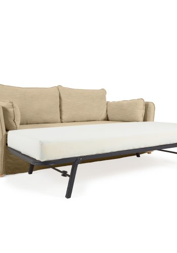 KAVE HOME Tanit sovesofa - beige stof og natur bg