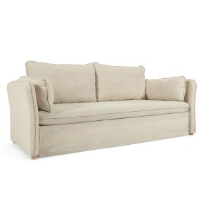 KAVE HOME Tanit sovesofa - beige stof og natur bgetr