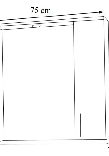 VCM NORDIC Lisalo XL badevrelse spejlskab, m. lys, 1 lge, 2 hylder - spejlglas og hvid tr (75cm)