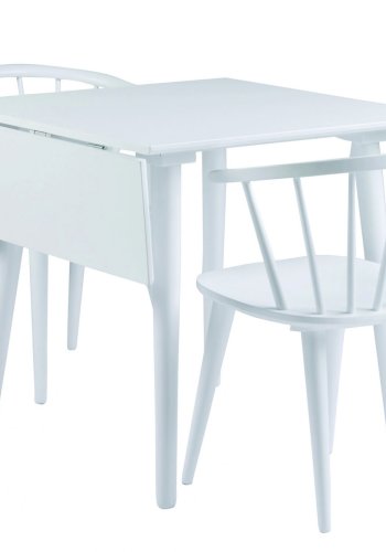 ROWICO Lotta spisebord - hvid m. klap, kvadratisk (80x80+25) 