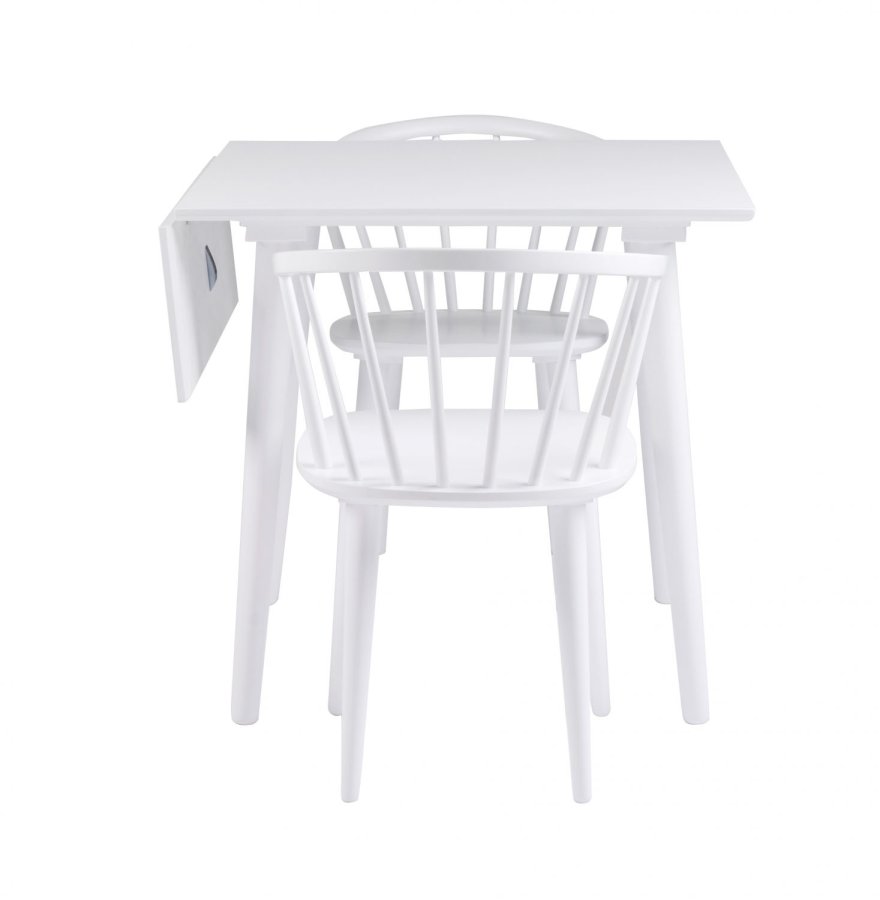 ROWICO Lotta spisebord - hvid m. klap, kvadratisk (80x80+25) 