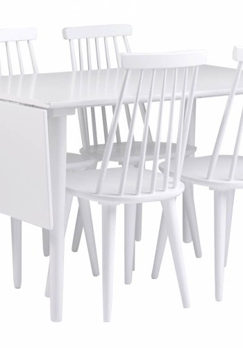ROWICO Lotta spisebord - hvid m. klap (80x120+40) 