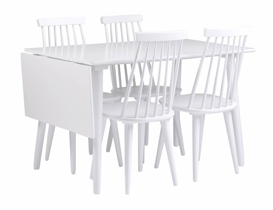 ROWICO Lotta spisebord - hvid m. klap (80x120+40) 