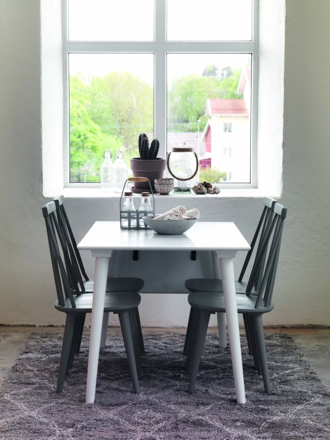 ROWICO Lotta spisebord - hvid m. klap (80x120+40) 