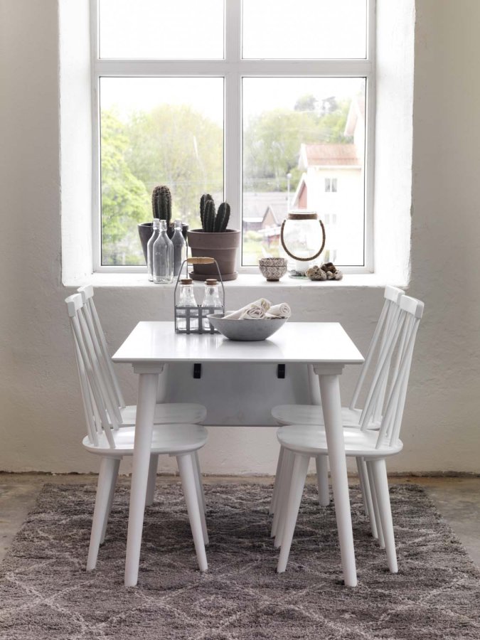 ROWICO Lotta spisebord - hvid m. klap (80x120+40) 